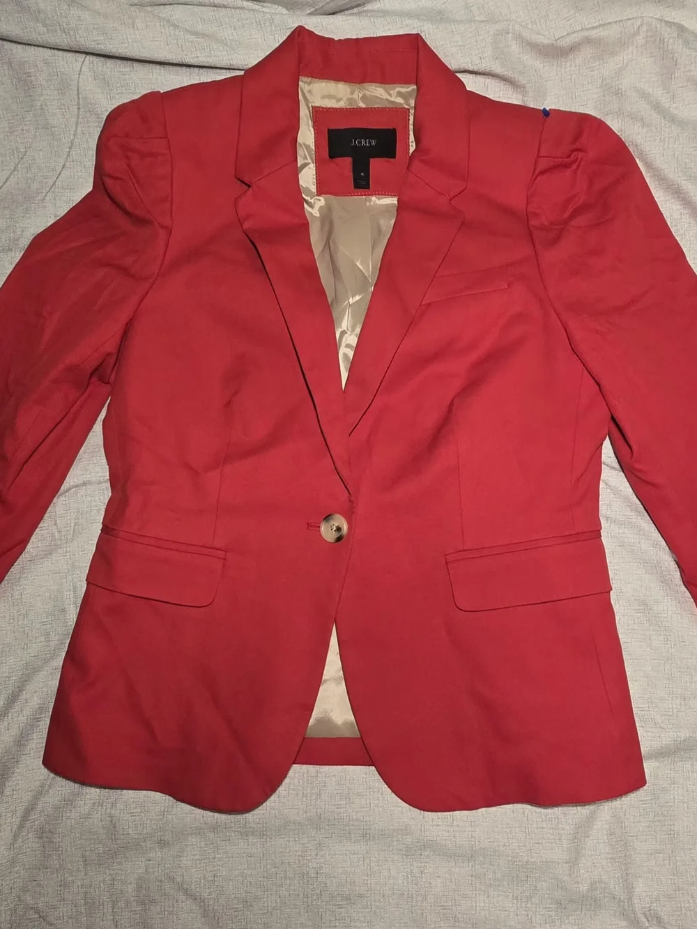 J.Crew Red One Button Blazer Women's Size 4 Career Office Jacket - Picture 2 of 4